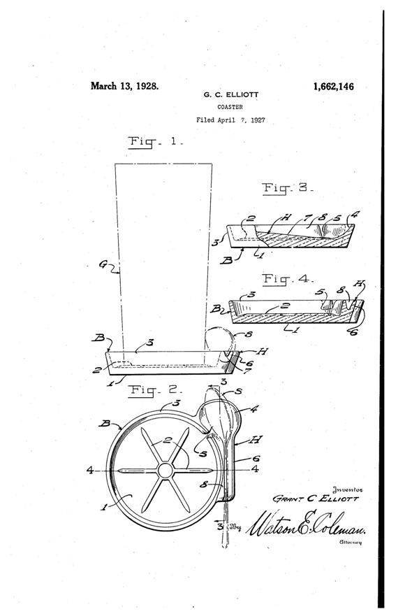 MacBeth-Evans Coaster/Spoon Rest Patent 1662146-1