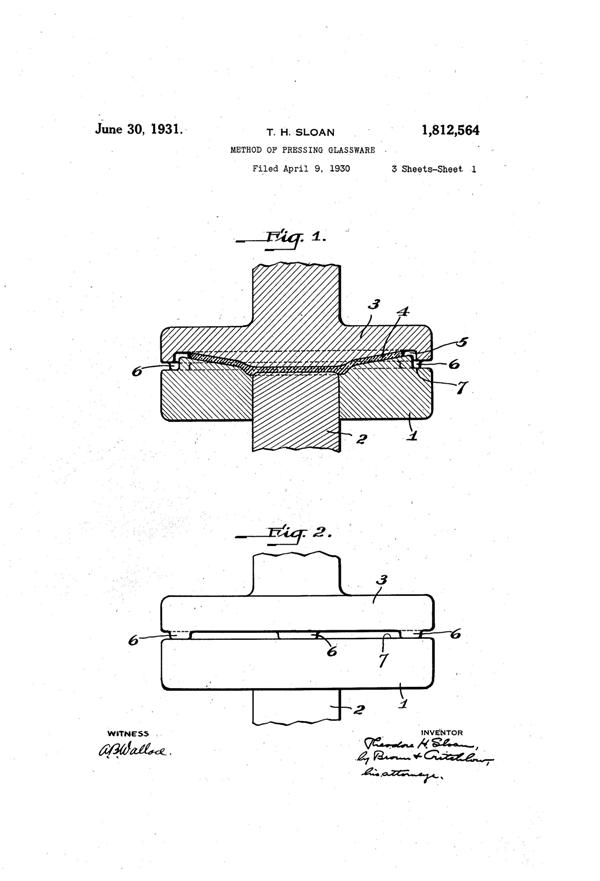 MacBeth-Evans Method of Pressing Glass Patent 1812564-1