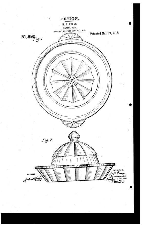 MacBeth-Evans Baking Dish Design Patent D 51880-1