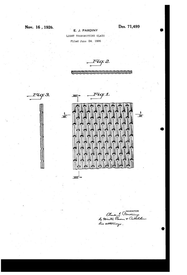 MacBeth-Evans Light Transmitting Glass Design Patent D 71499-1