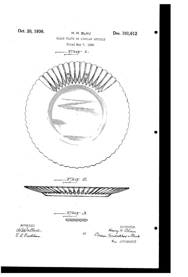 MacBeth-Evans Petalware Plate Design Patent D101612-1