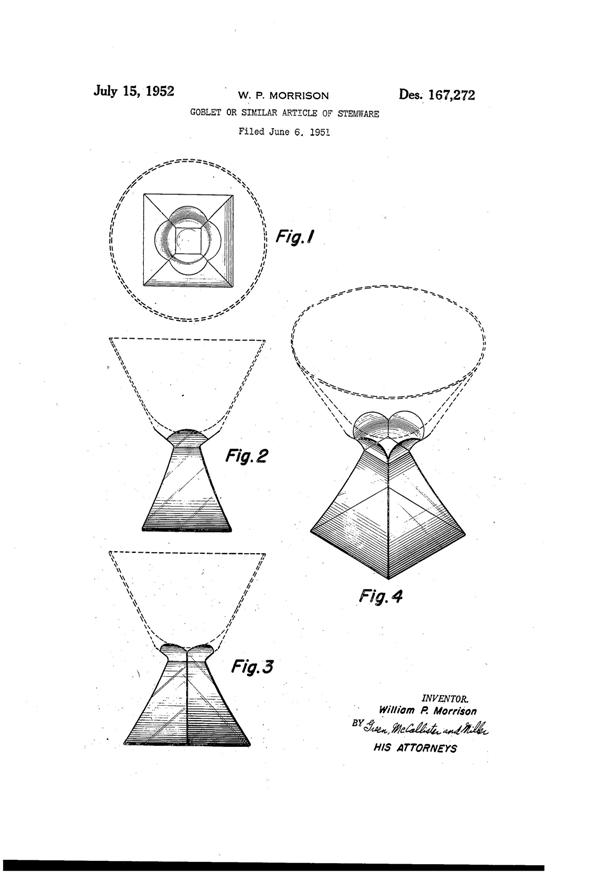Bryce #   2A Lido Goblet Design Patent D167272-1