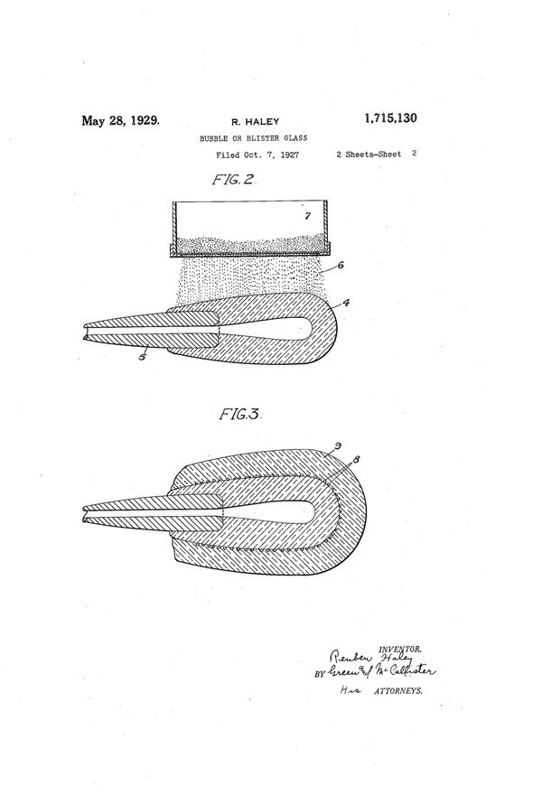 Consolidated #1100 Catalonian Bubbled Glass Patent 1715130-2