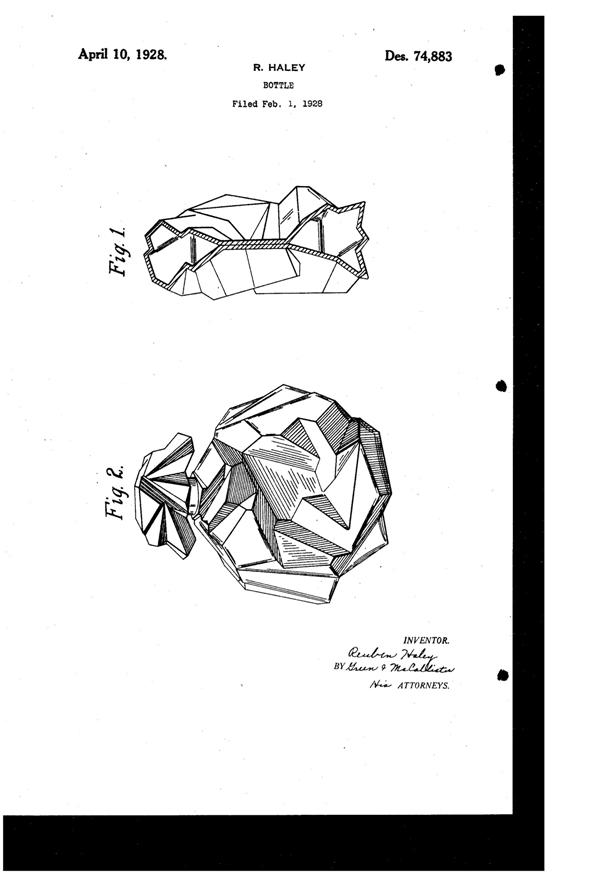 Consolidated Ruba Rombic Bottle Design Patent D 74883-1