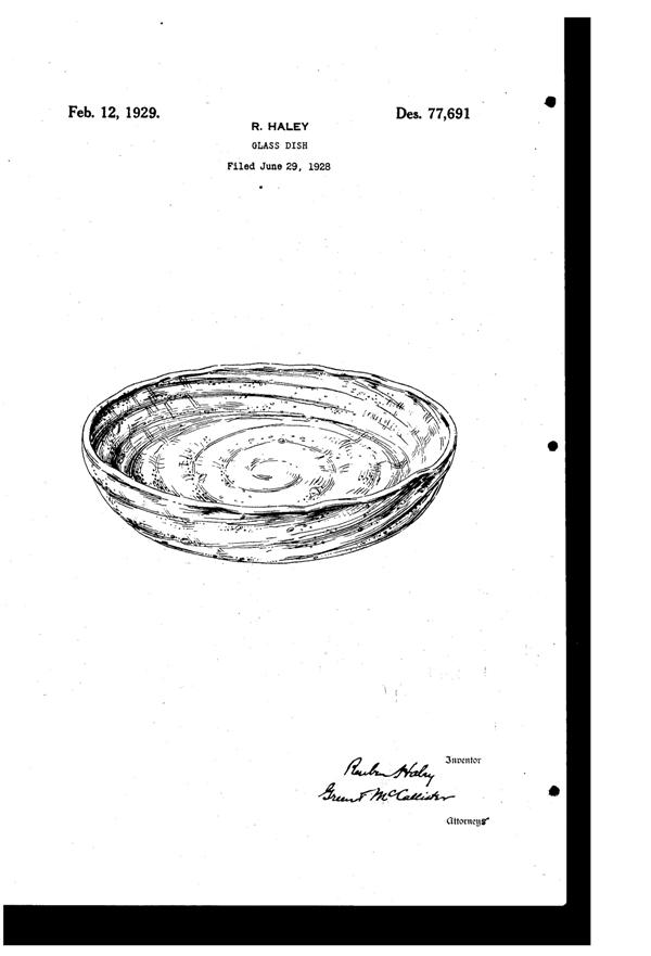 Consolidated #1100 Catalonian #1108 Bowl Design Patent D 77691-1