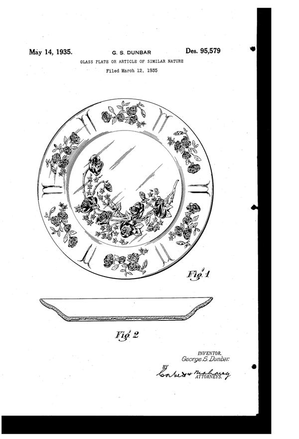 Federal Sharon Plate Design Patent D 95579-1