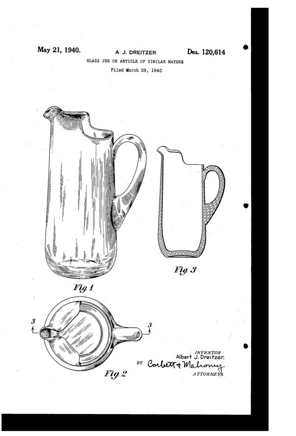 Federal Pitcher Design Patent D120614-1