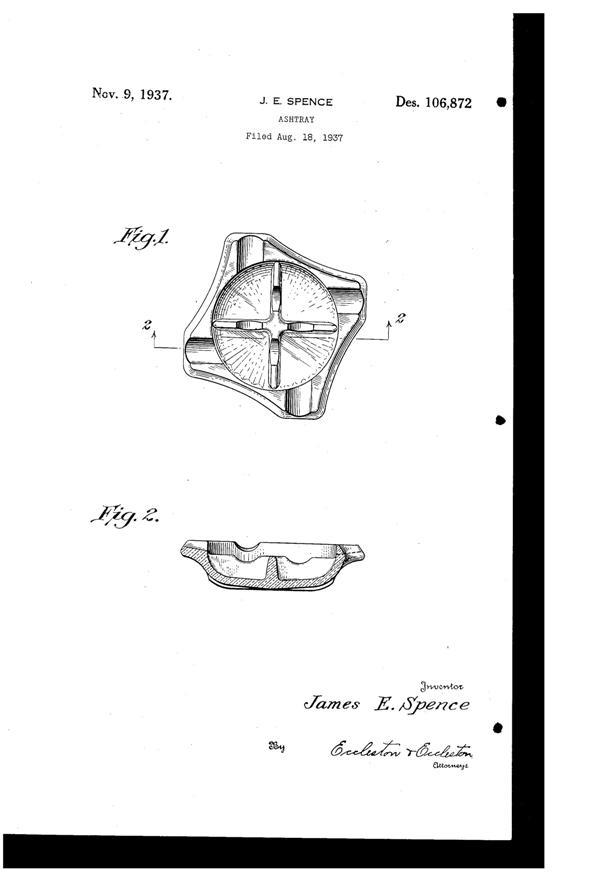 Hazel-Atlas Ash Tray Design Patent D106872-1