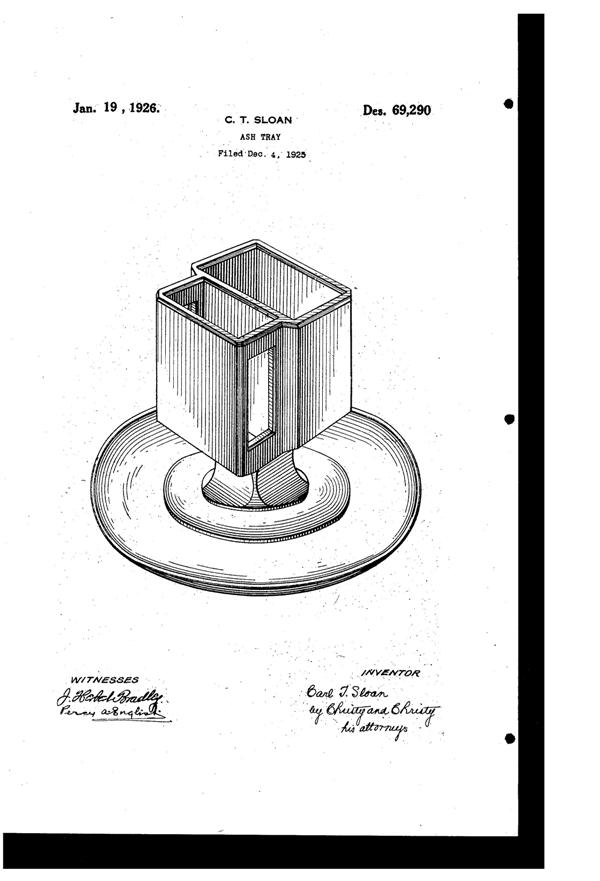 Jeannette Ash Tray Design Patent D 69290-1