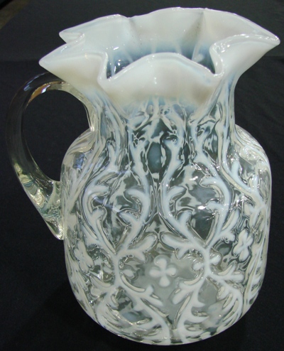 National Glass (Northwood Works) Squat Mould Spanish Lace Pitcher