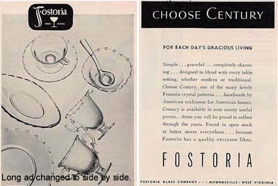 Fostoria Century Ad