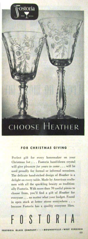 Fostoria Heather Advertisement