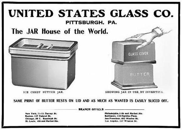 U. S. Glass Advertisement for Butter Jar