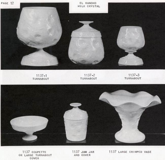 Bryce #1137 El Rancho Milk Glass Catalog Page