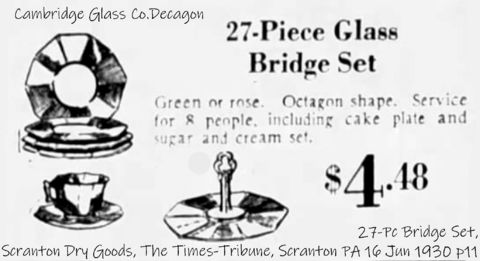 Cambridge Decagon 27-Piece Bridge Set Advertisement