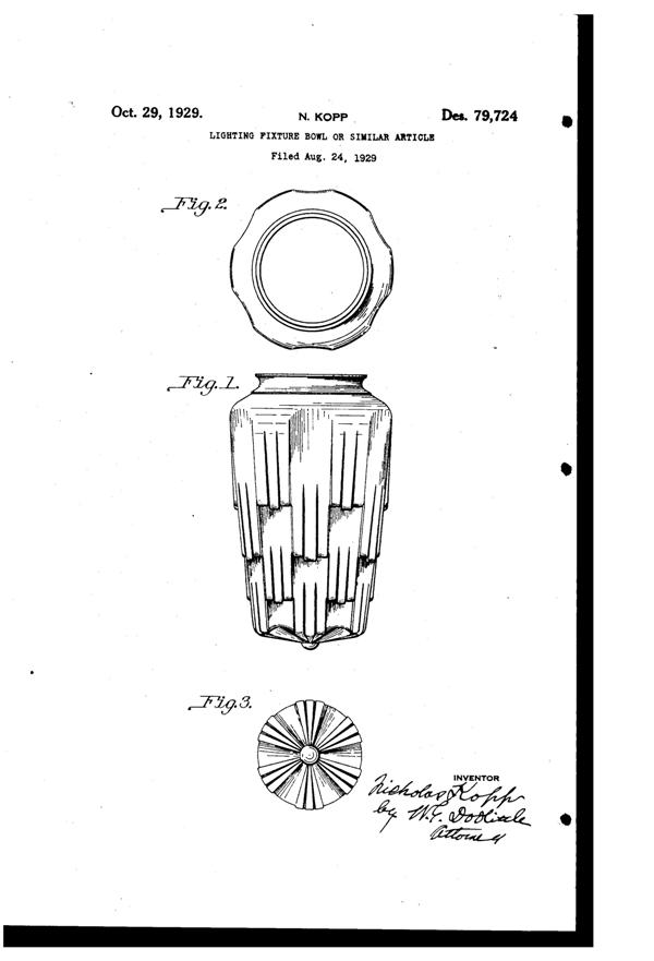 Kopp Light Fixture Globe Design Patent D 79724-1
