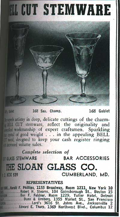 Sloan Glass Co. Bell Cutting Advertisement