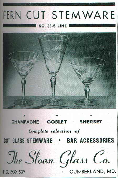 Sloan Glass Co. Fern Cutting Advertisement
