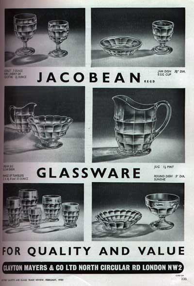 Clayton Mayers & Co Ltd.  Jacobean Glassware Ad