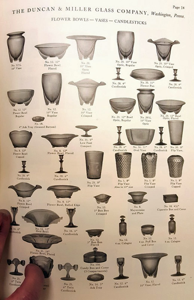 Duncan & Miller 1930s Catalog Page