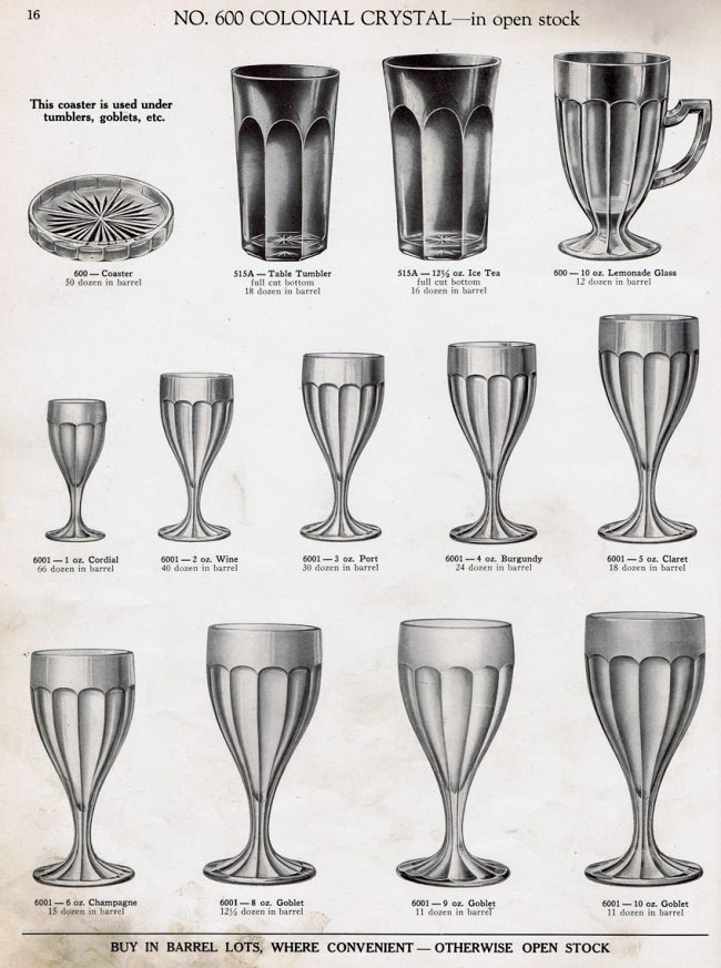 Imperial # 600 Colonial Crystal Catalog Page