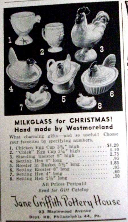 Westmoreland Milk Glass for Christmas Ad