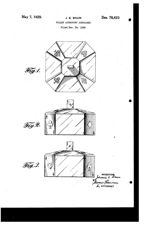 Taussaunt Powder Box Design Patent D 78433-1