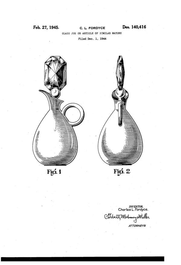 Pitman-Dreitzer Jewel Cruet Design Patent D140416-1
