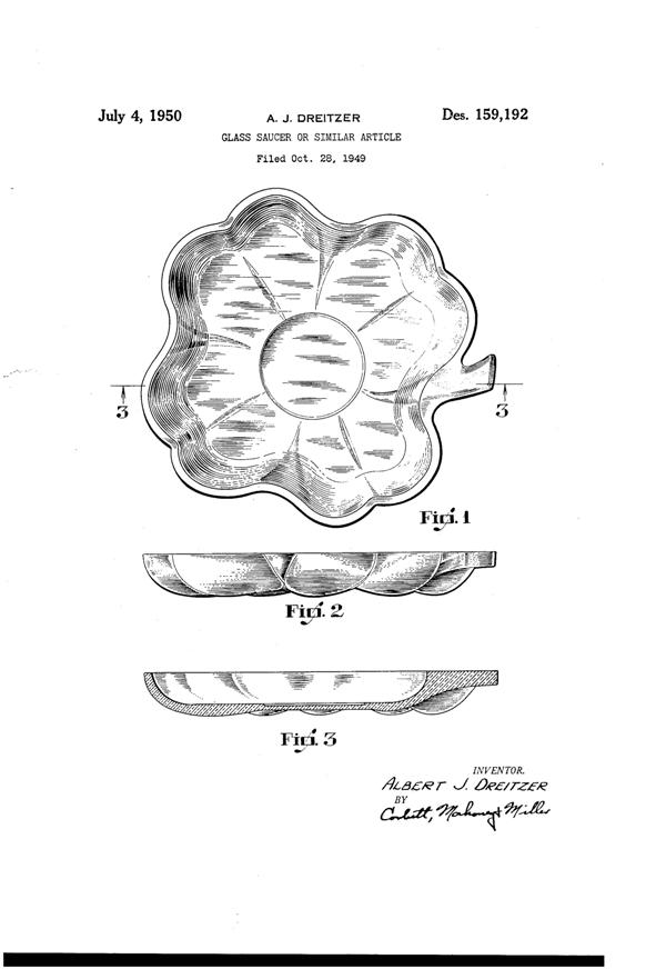 Pitman-Dreitzer Shamrock Saucer Design Patent D159192-1