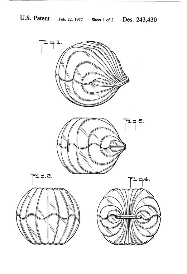 Anchor Hocking # 100/520 Shell Set Design Patent D243430-2