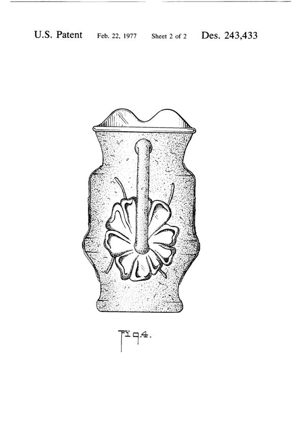 Anchor Hocking Rain Flower Pitcher Design Patent D243433-3