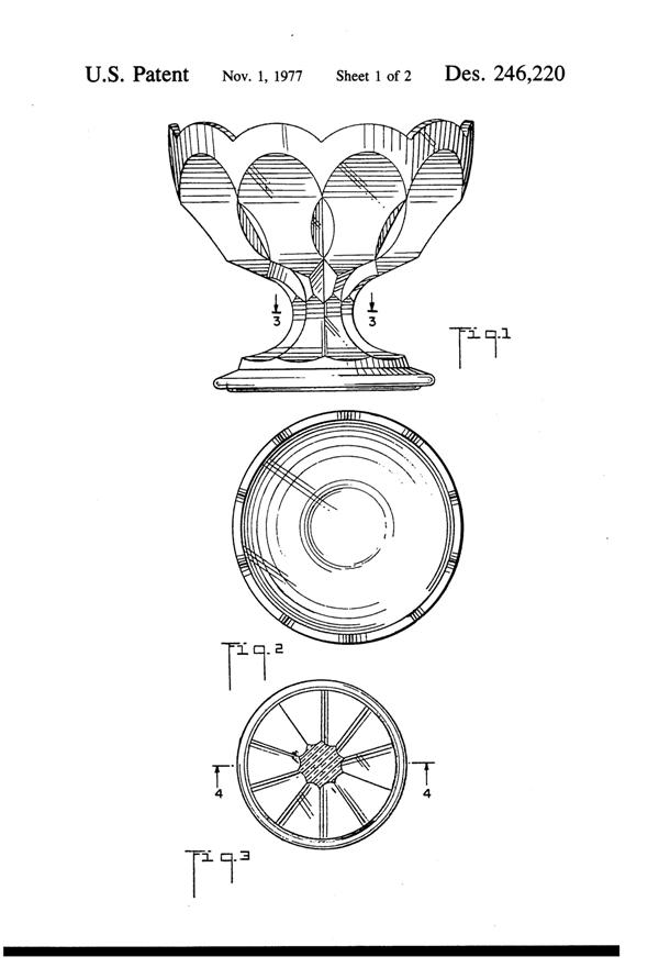 Anchor Hocking Fairfield Compote Design Patent D246220-2