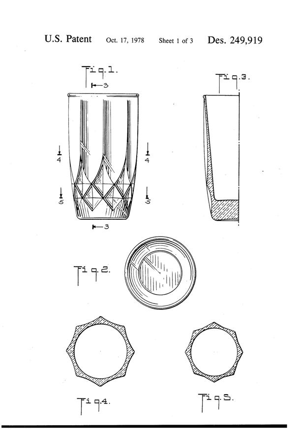 Anchor Hocking Crown Point Tumbler Design Patent D249919-2