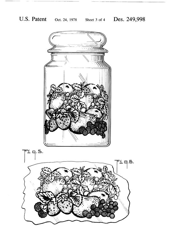Anchor Hocking Nature's Bounty Apothecary Jar Design Patent D249998-4