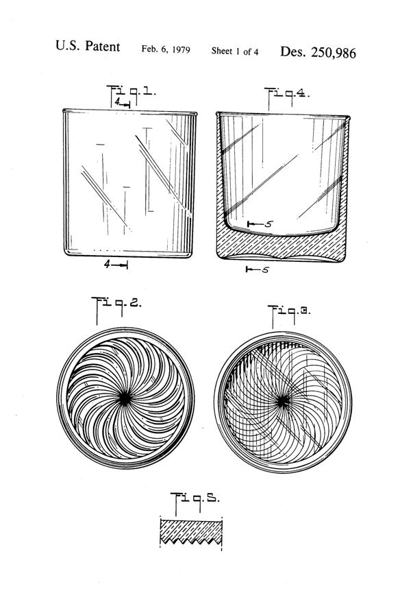 Anchor Hocking Sunburst Tumbler Design Patent D250986-2