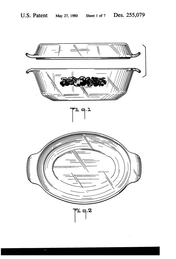 Anchor Hocking Nature's Bounty Casserole & Baking Pan Design Patent D255079-2
