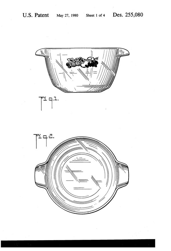 Anchor Hocking Nature's Bounty Bowl & Mug Design Patent D255080-2