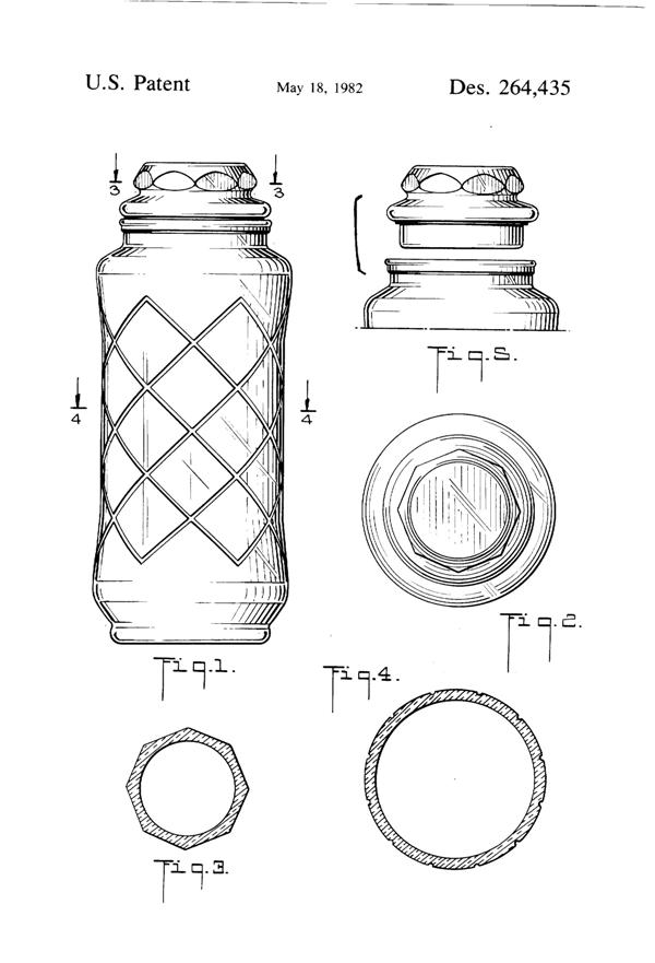 Anchor Hocking Apothecary Jar Design Patent D264435-2