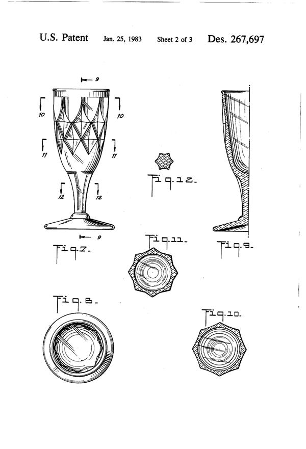 Anchor Hocking Crown Point Goblet & Footed Tumbler Design Patent D267697-3