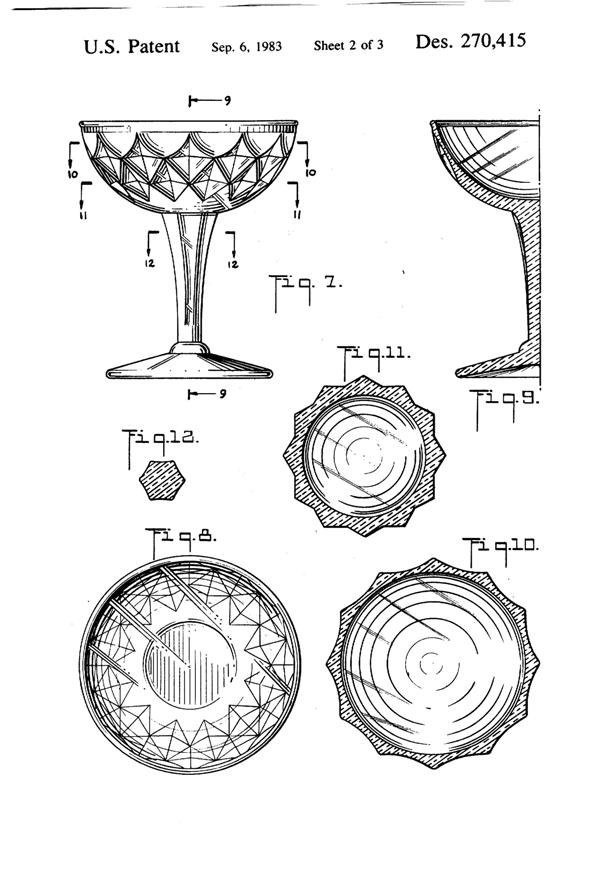 Anchor Hocking Crown Point Goblet & Stems Design Patent D270415-3