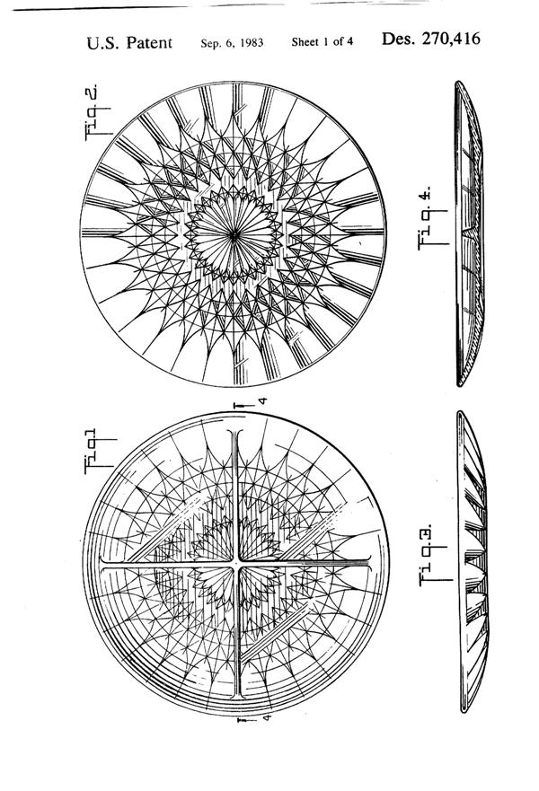 Anchor Hocking Crown Point Plate Design Patent D270416-2
