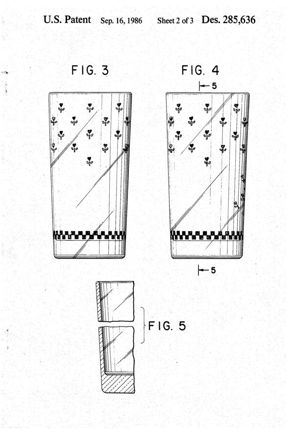 Anchor Hocking Tumbler, Teapot Design Patent D285636-3