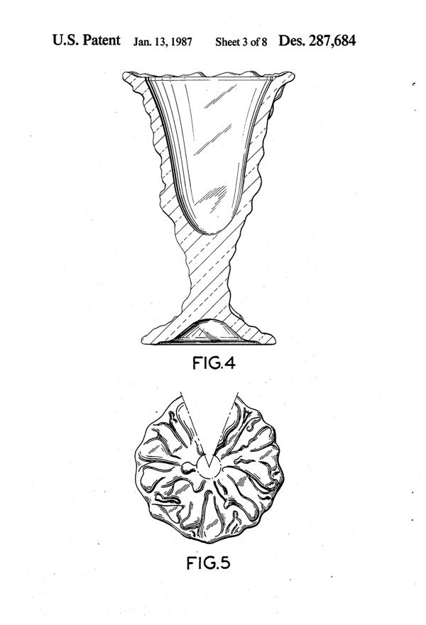 Anchor Hocking Husted Sundae Design Patent D287684-4