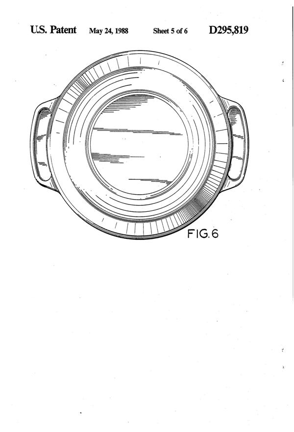 Anchor Hocking Fire-King Casserole Design Patent D295819-6