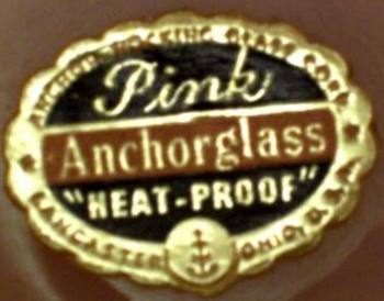 Anchor Hocking Anchorglass Pink Label