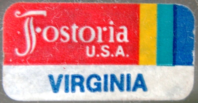 Fostoria Virginia Label