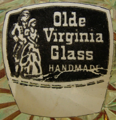 Fenton Olde Virginia Glass Label