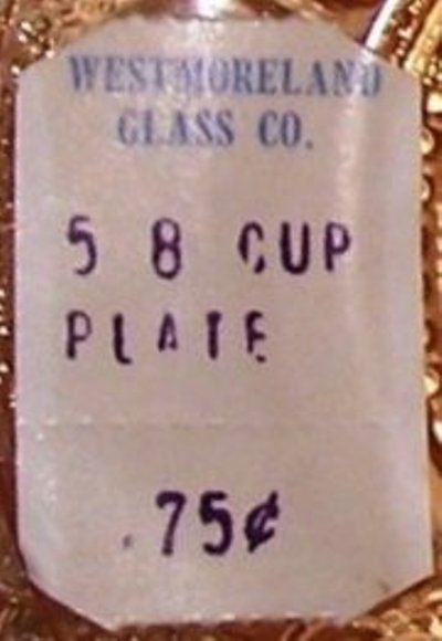 Westmoreland # 508 Cup Plate Label