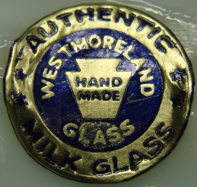 Westmoreland Milk Glass Label