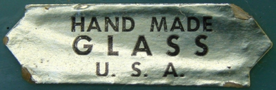 Unknown Hand Made Glass Label
